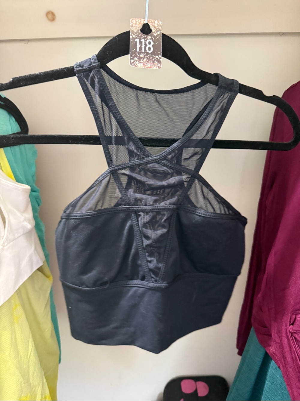 118 FP Movement by Free People Black Star Mesh-Back Sports Bralette